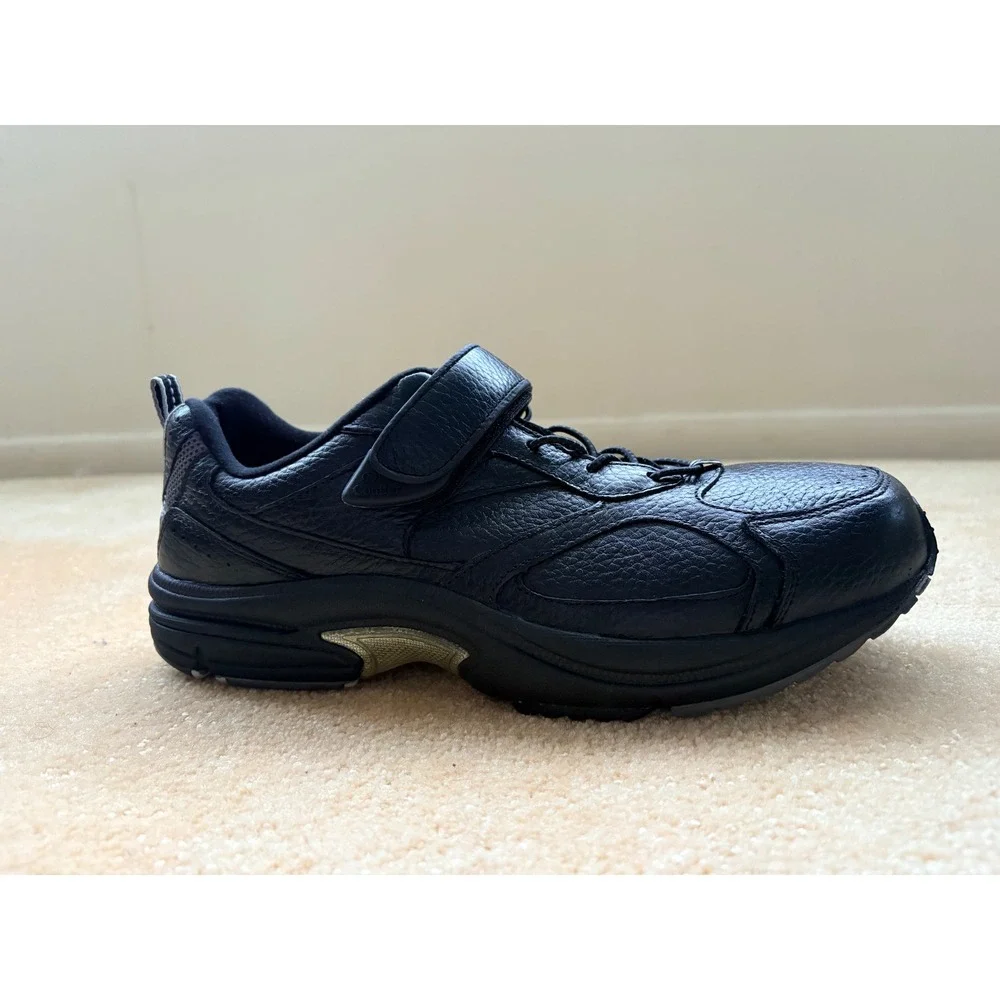 Dr Comfort Winner STK 5710 Black Leather Lace Up Hook and Loop Men's Shoes 12 XW